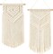 2 Pcs Small Macrame Wall Hangings Woven Boho Tapestry Wall Art for Home, Dorm, Classroom, Apartment, Nursery, or Party Decor, 16.5" x 10" and 17.5" x 10"